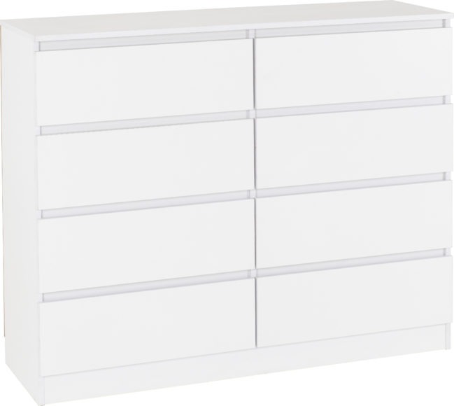 Seconique Malvern 8 Drawer Chest White