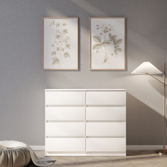 seconique Malvern 8 Drawer Chest White