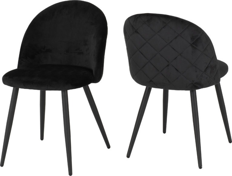 seconique Marlow Chair (Box of 4) Black Velvet