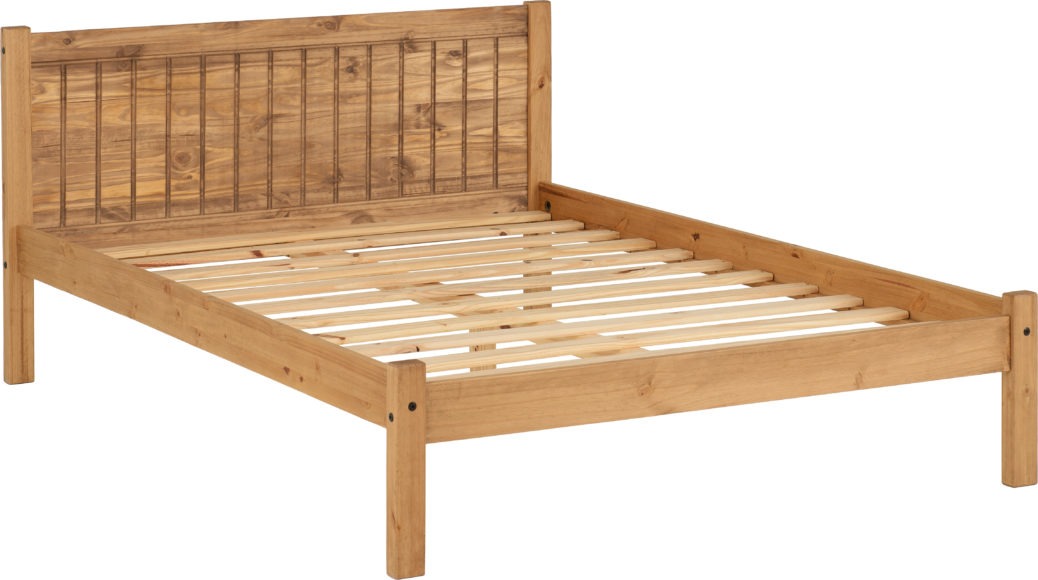 Seconique Maya 4'6" Bed Distressed Waxed Pine