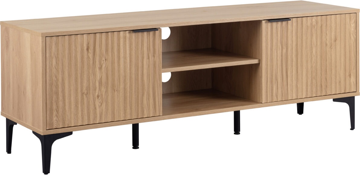 Seconique Miami 2 Door TV Unit Oak Effect/Black