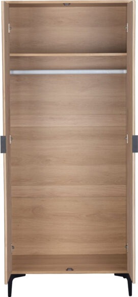 Seconique Miami 2 Door Wardrobe Oak Effect/Black