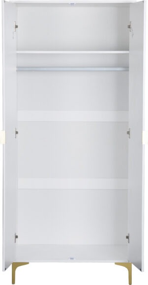 Seconique Miami 2 Door Wardrobe White/Gold