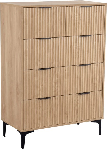 Seconique Miami 3+2 Drawer Chest Oak Effect/Black