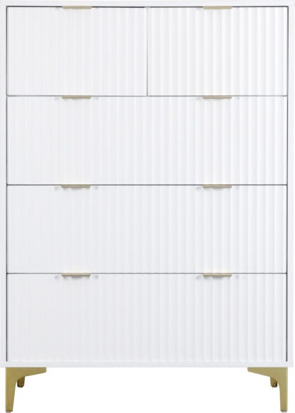 Seconique Miami 3+2 Drawer Chest White/Gold
