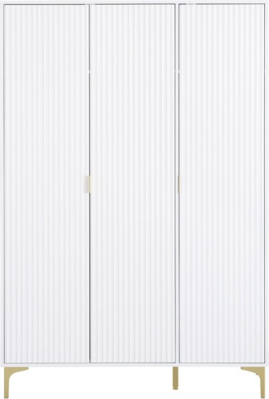 Seconique Miami 3 Door Wardrobe White/Gold