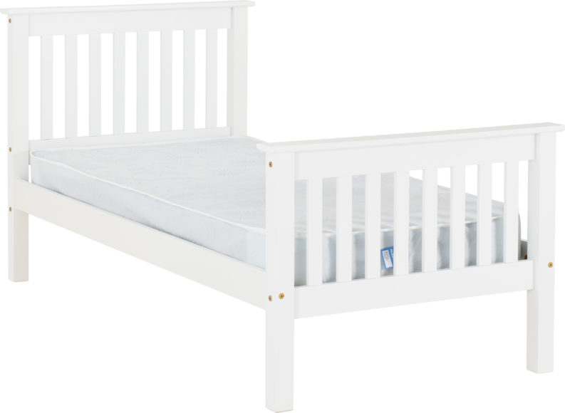 Seconique Monaco 3' Bed High Foot End White