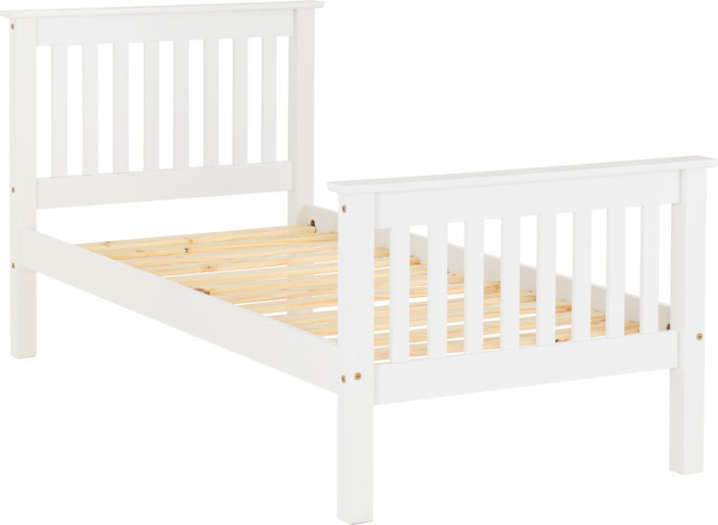 Seconique Monaco 3' Bed High Foot End White