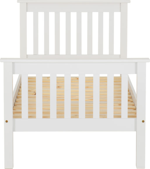 Seconique Monaco 3' Bed High Foot End White
