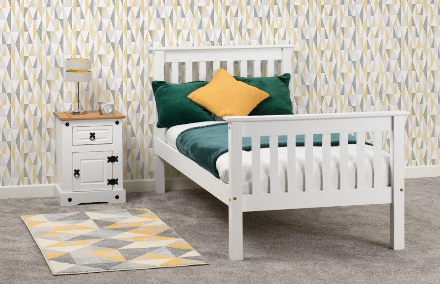 seconique Monaco 3' Bed High Foot End White