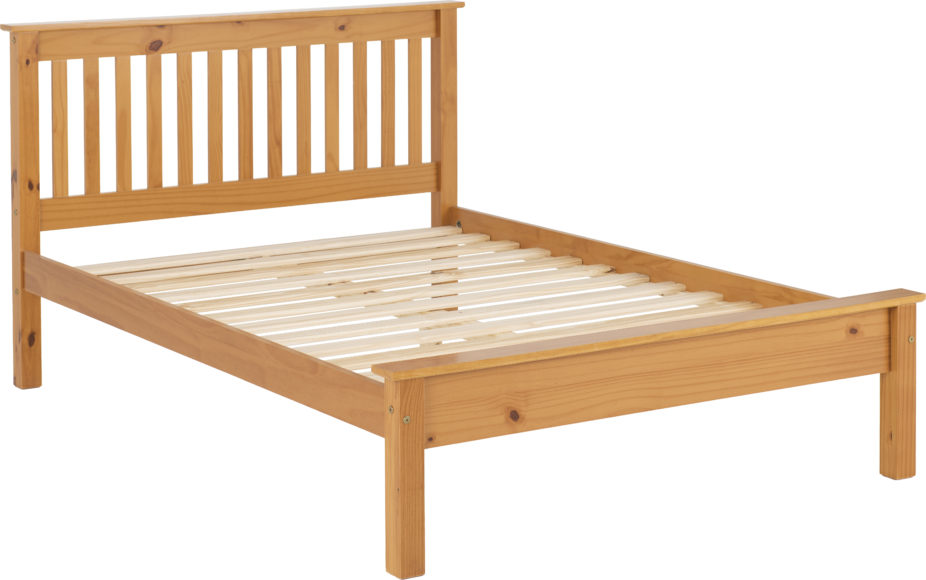 Seconique Monaco 4'6" Bed Low Foot End Antique Pine