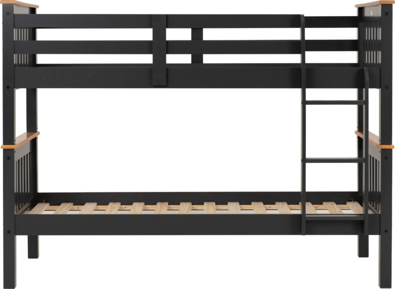 Seconique Neptune 3' Bunk Bed Dark Grey/Oak Effect