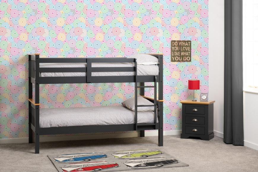 Seconique Neptune 3' Bunk Bed Dark Grey/Oak Effect