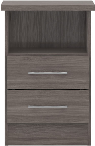 Seconique Nevada 2 Drawer Bedside Black Wood Grain