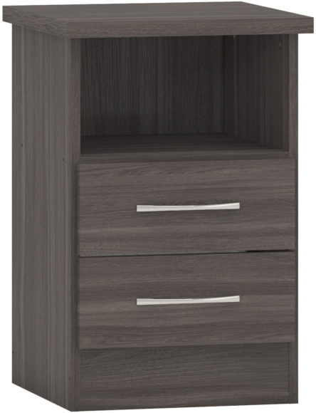 seconique Nevada 2 Drawer Bedside Black Wood Grain