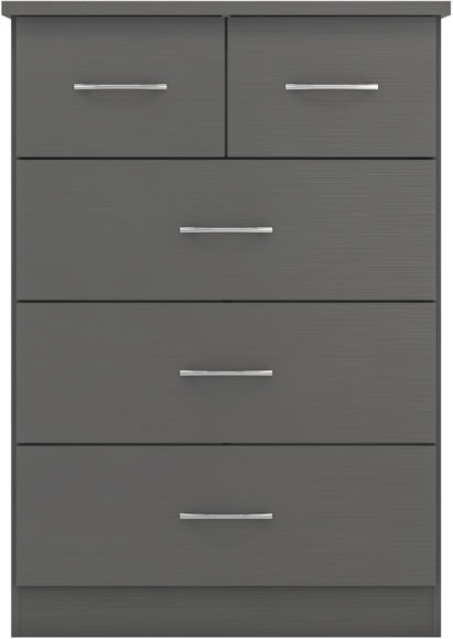 Seconique Nevada 3+2 Drawer Chest 3D Effect Grey