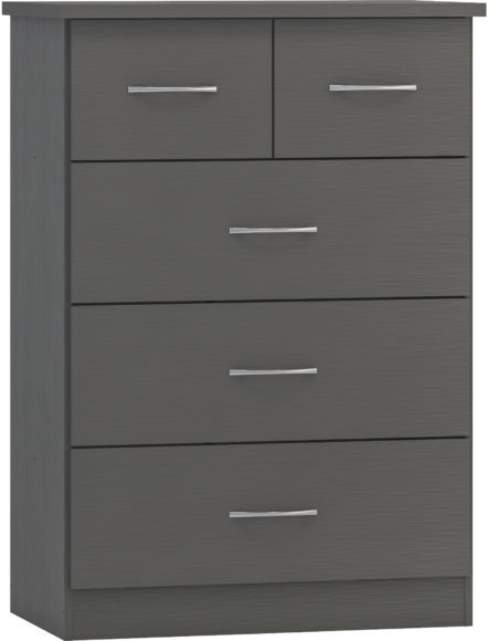 seconique Nevada 3+2 Drawer Chest 3D Effect Grey