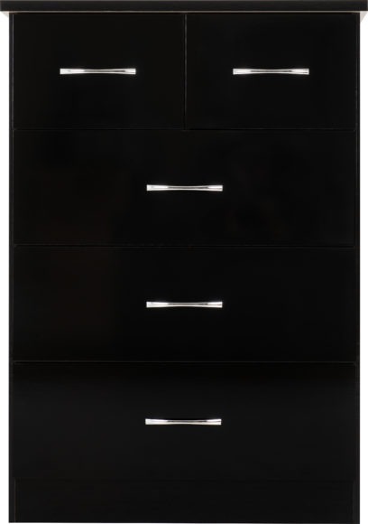 Seconique Nevada 3+2 Drawer Chest Black Gloss