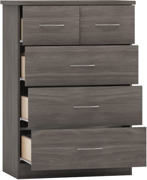 Seconique Nevada 3+2 Drawer Chest Black Wood Grain