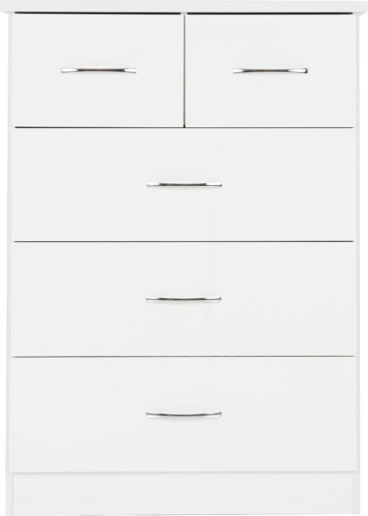 Seconique Nevada 3+2 Drawer Chest White Gloss