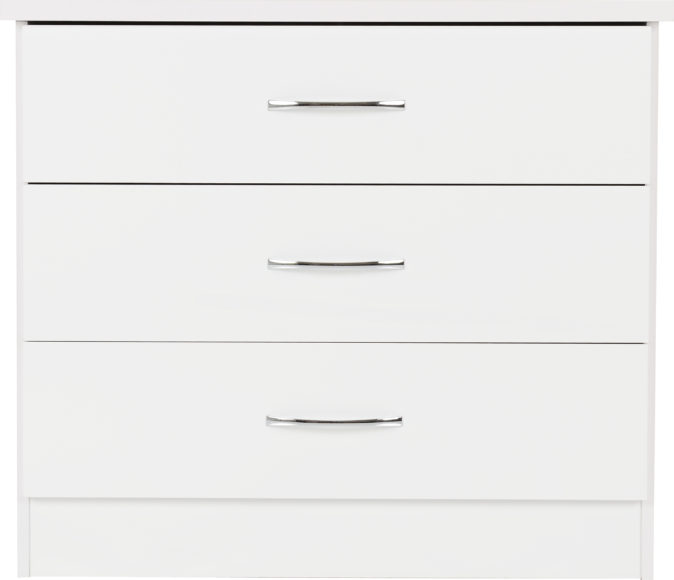 Seconique Nevada 3 Drawer Chest White Gloss