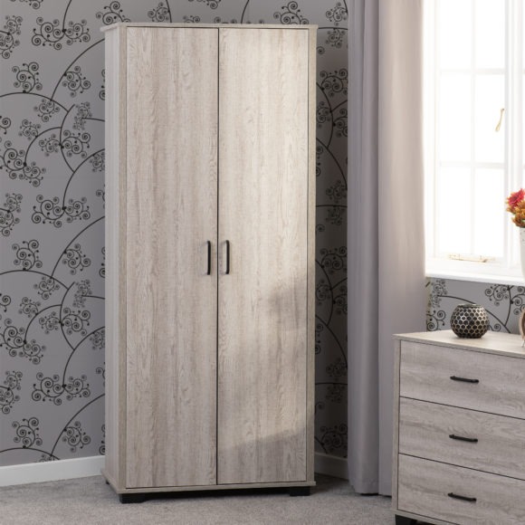 seconique Oliver 2 Door Wardrobe Light Oak Effect