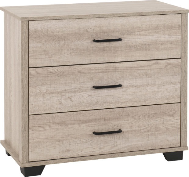 Seconique Oliver 3 Drawer Chest Light Oak Effect