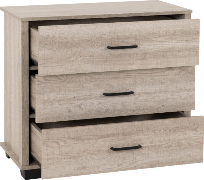 Seconique Oliver 3 Drawer Chest Light Oak Effect