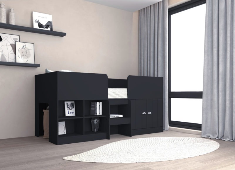 seconique Orlando Low Sleeper Bed Dark Grey