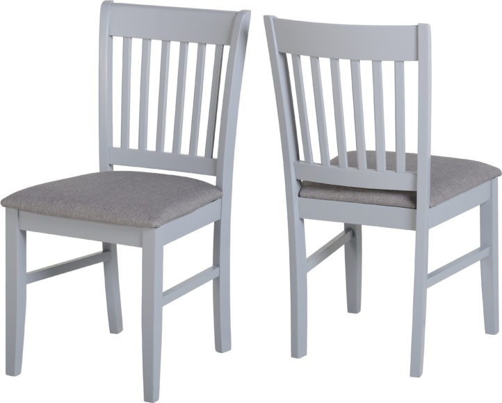 Seconique Oxford Chair (Box Of 2) Grey/Grey Fabric