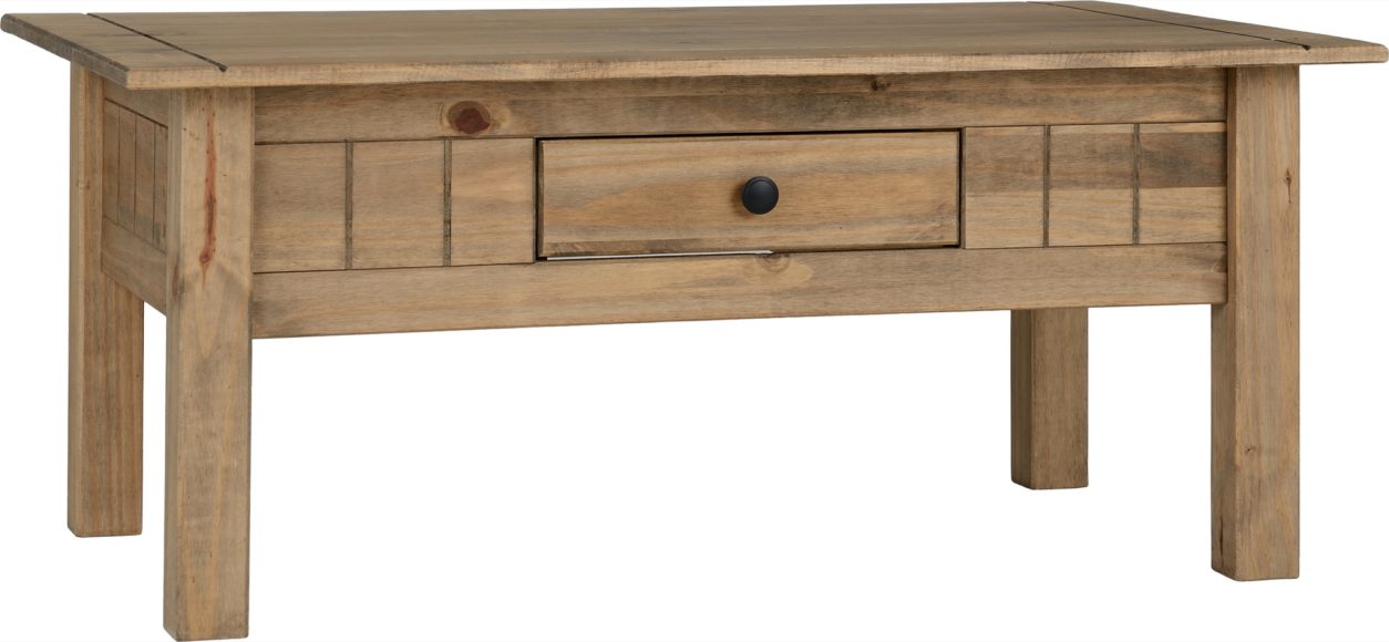 Seconique Panama 1 Drawer Coffee Table Natural Wax