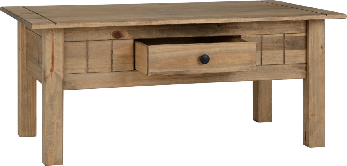 Seconique Panama 1 Drawer Coffee Table Natural Wax
