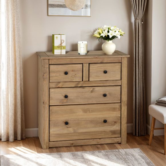 seconique Panama 2+2 Drawer Chest Natural Wax
