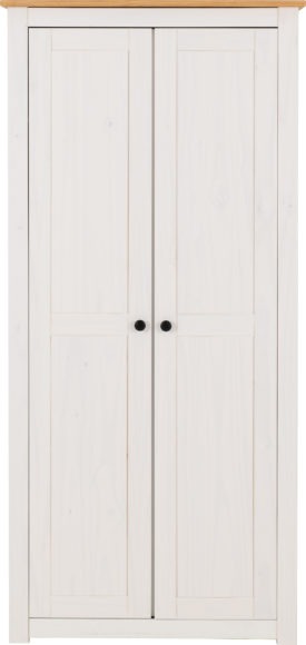Seconique Panama 2 Door Wardrobe White/Natural Wax