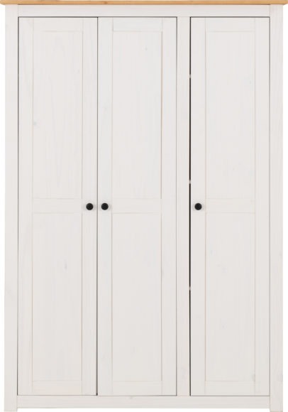 Seconique Panama 3 Door Wardrobe White/Natural Wax