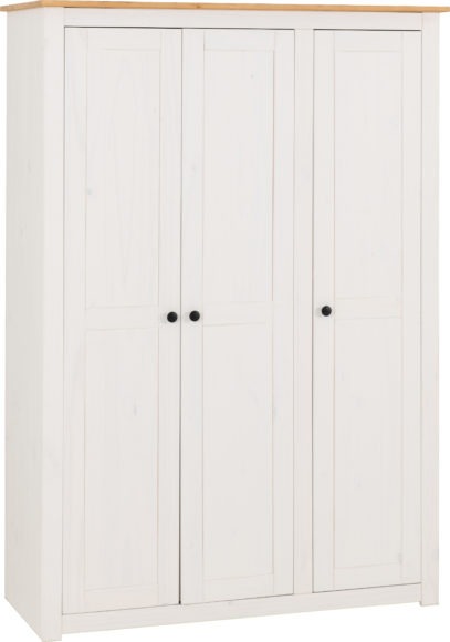 seconique Panama 3 Door Wardrobe White/Natural Wax