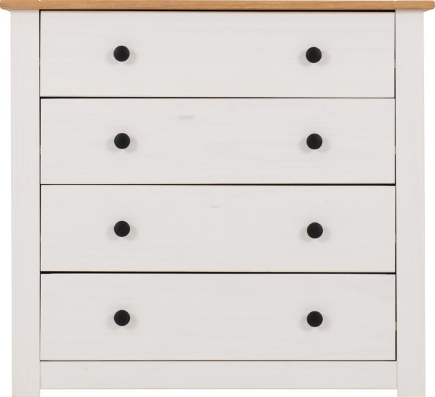 Seconique Panama 4 Drawer Chest White/Natural Wax