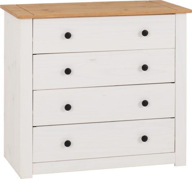 seconique Panama 4 Drawer Chest White/Natural Wax