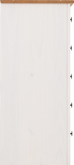 Seconique Panama 5 Drawer Chest White/Natural Wax