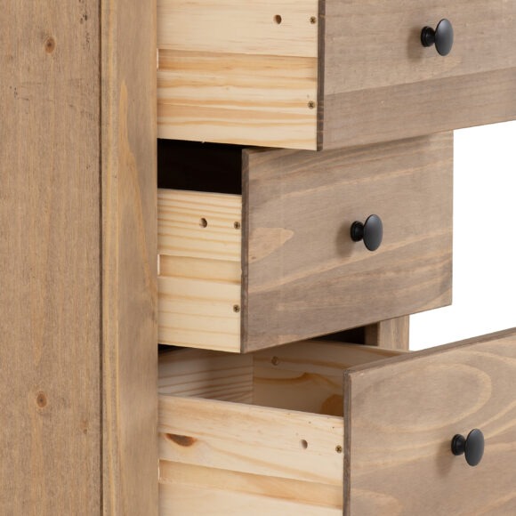 Seconique Panama 5 Drawer Narrow Chest Natural Wax