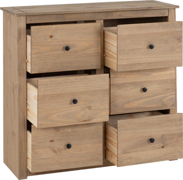 Seconique Panama 6 Drawer Chest Natural Wax