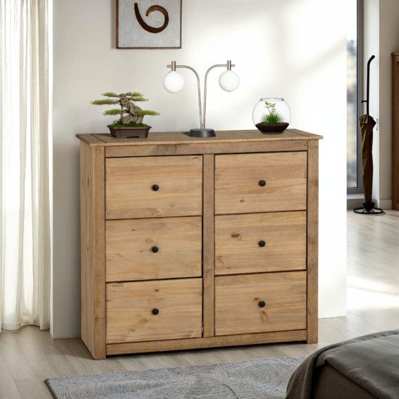 seconique Panama 6 Drawer Chest Natural Wax