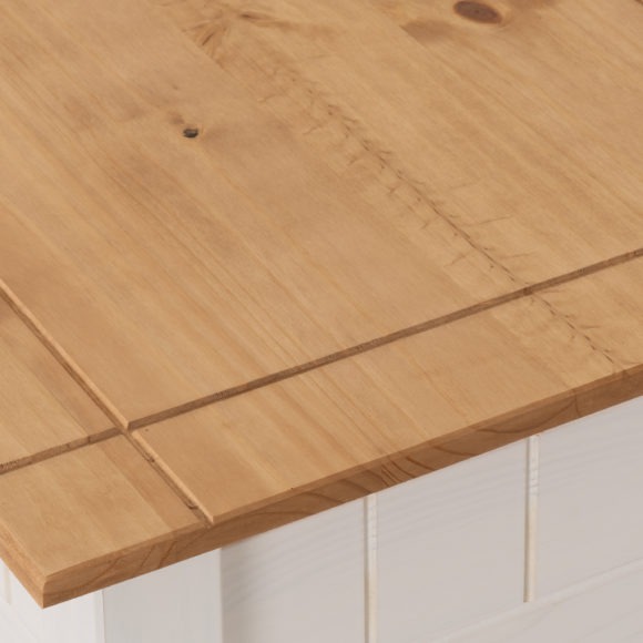 Seconique Panama Lamp Table White/Natural Wax