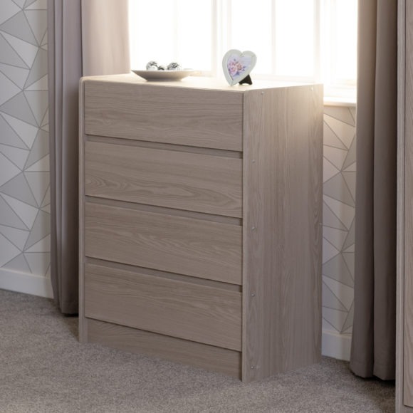 seconique Paris 4 Drawer Chest Smoked Ash Effect