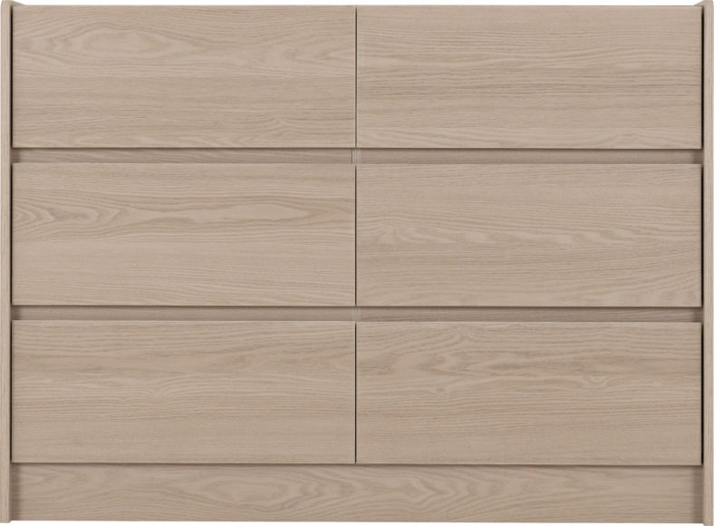 Seconique Paris 6 Drawer Chest Smoked Ash Effect