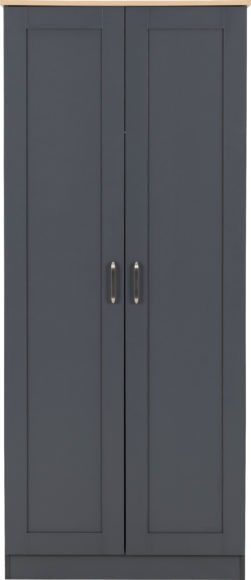 Seconique Portland 2 Door Wardrobe Grey/Oak Effect