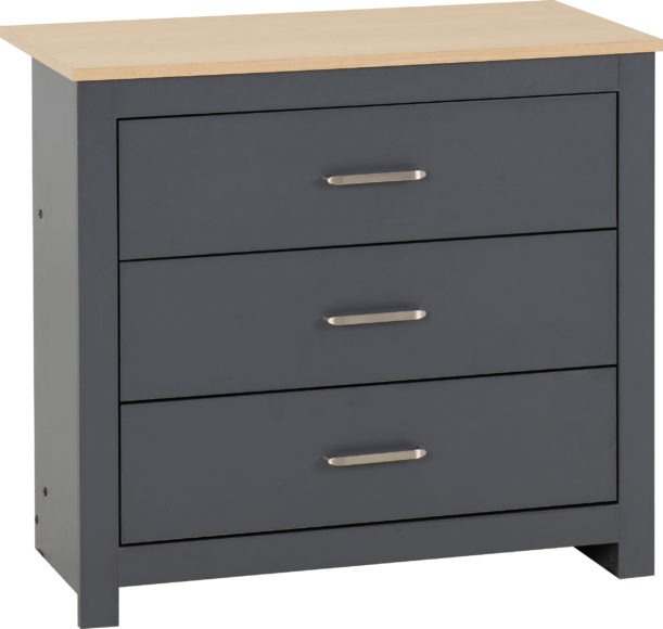 seconique Portland 3 Drawer Chest Grey/Oak Effect