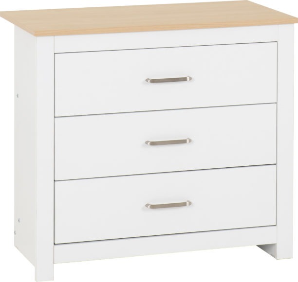 seconique Portland 3 Drawer Chest White/Oak Effect
