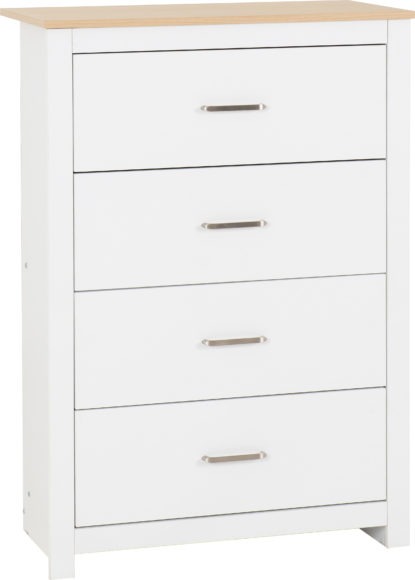 seconique Portland 4 Drawer Chest White/Oak Effect