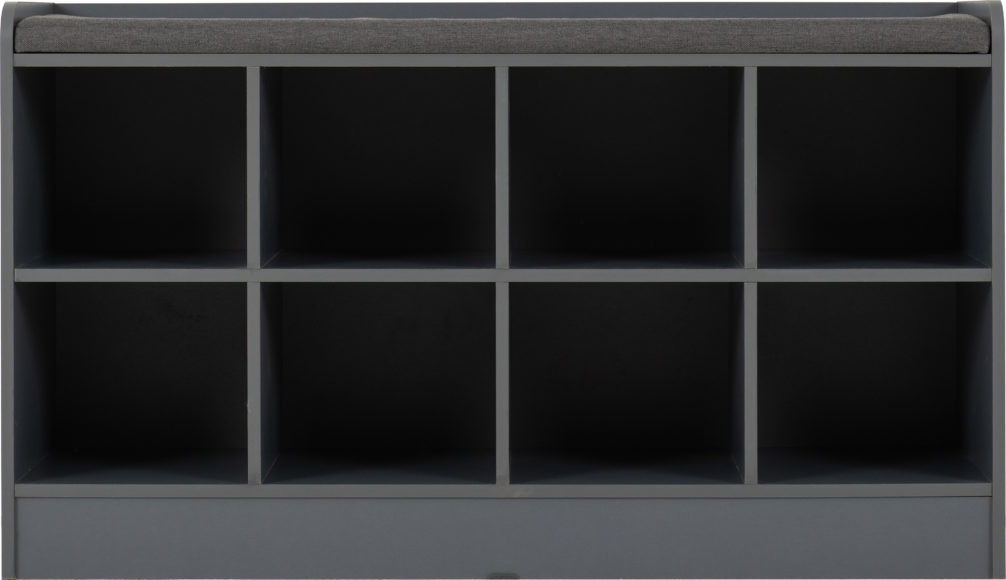 Seconique Portland Shoe Bench Grey/Steel Fabric